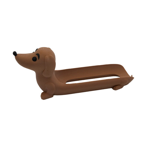Dark Brown Creative Dachshund Hot Dog Tray Cute Shaped Sandwich Holder With 3D Decor Trays