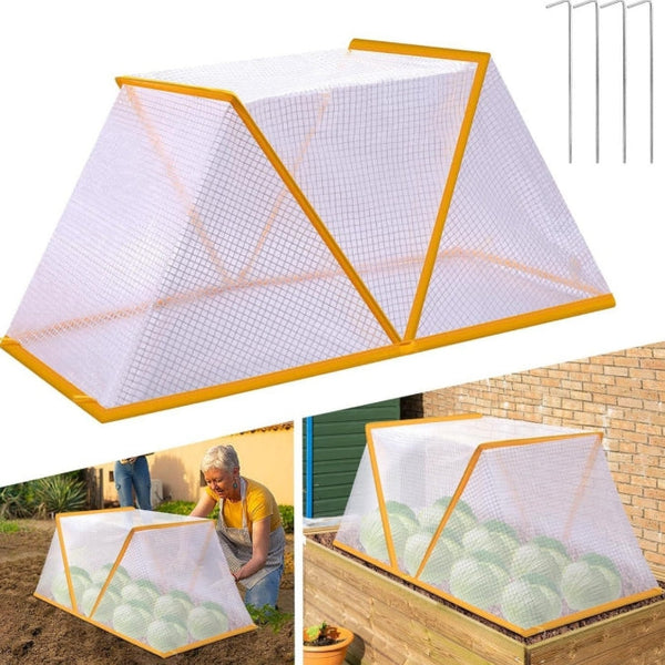 3 Piece White Foldable Raised Garden Bed Cover Vegetable Plant Protector(80 X 34 35 Cm) Raised Garden Beds