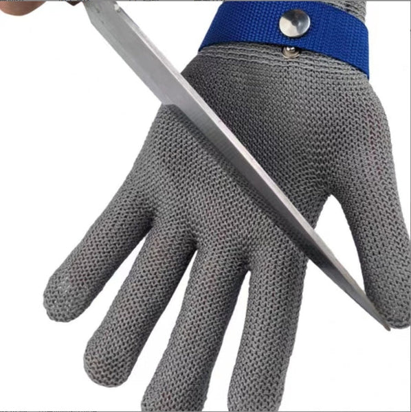 1 Pair Of Silver A9 Grade 316 Stainless Steel Cut Resistant Gloves(Xl) Protective Gloves