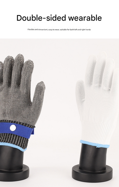 1 Pair Of Silver A9 Grade 316 Stainless Steel Cut Resistant Gloves(Xl) Protective Gloves