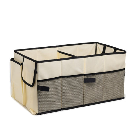 Off White Car Trunk Storage Box Foldable Organizer Car Organisers