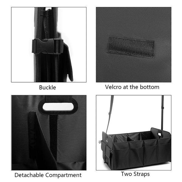 Black Car Storage Box Foldable Waterproof Trunk Organizer Car Organisers