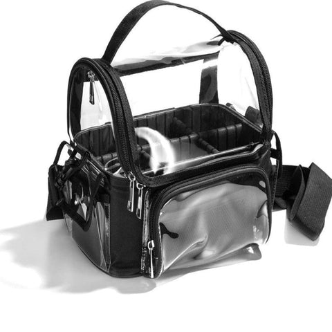Black Professional Clear Makeup Case Portable Pvc Cosmetic Organizer With Adjustable Dividers & Shoulder Strap Other Makeup Tools & Accs.