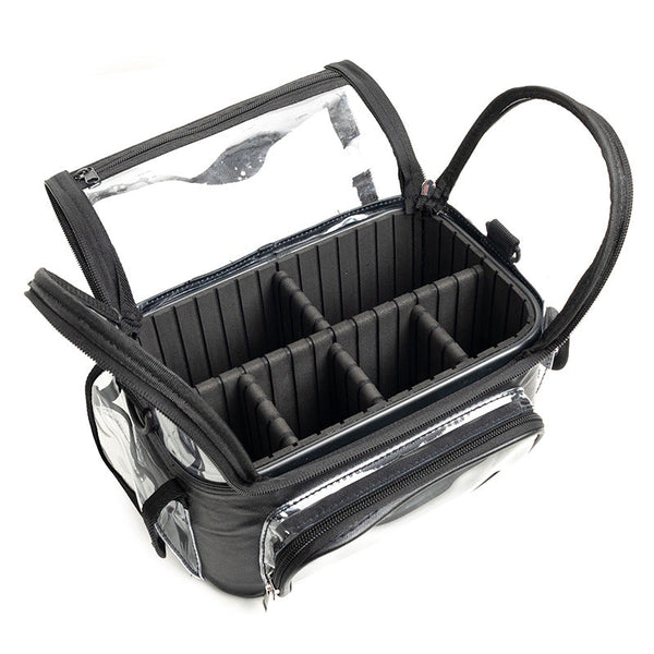 Black Professional Clear Makeup Case Portable Pvc Cosmetic Organizer With Adjustable Dividers & Shoulder Strap Other Makeup Tools & Accs.
