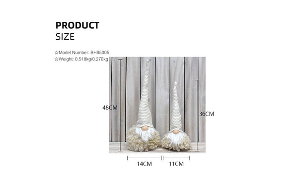 Off White Charming Handcrafted Christmas Gnome Nordic Tomte Plush Figurine For Holiday Decor Small 11*11*36Cm Seasonal Decorations