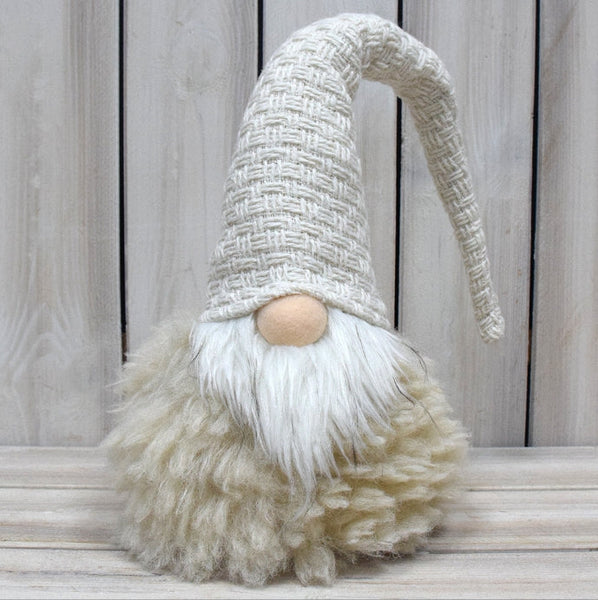 Off White Charming Handcrafted Christmas Gnome Nordic Tomte Plush Figurine For Holiday Decor(14*14*48Cm) Seasonal Decorations