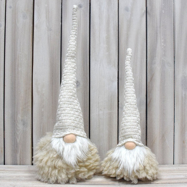 Off White Charming Handcrafted Christmas Gnome Nordic Tomte Plush Figurine For Holiday Decor(14*14*48Cm) Seasonal Decorations