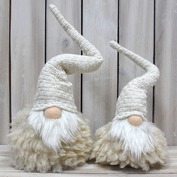 Off White Charming Handcrafted Christmas Gnome Nordic Tomte Plush Figurine For Holiday Decor(14*14*48Cm) Seasonal Decorations