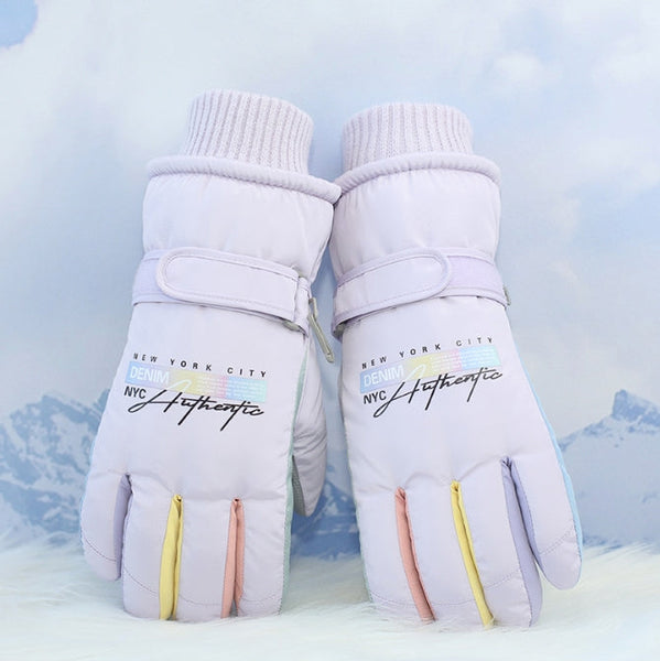 Purple Women's Warm Winter Ski Waterproof & Windproof Touchscreen Gloves