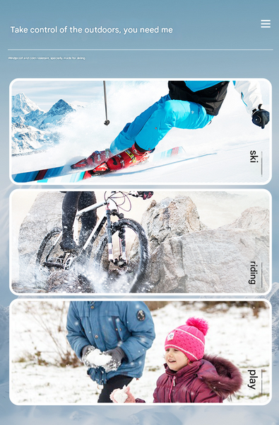 Black Women's Warm Winter Ski Waterproof & Windproof Touchscreen For Snow Sports Gloves