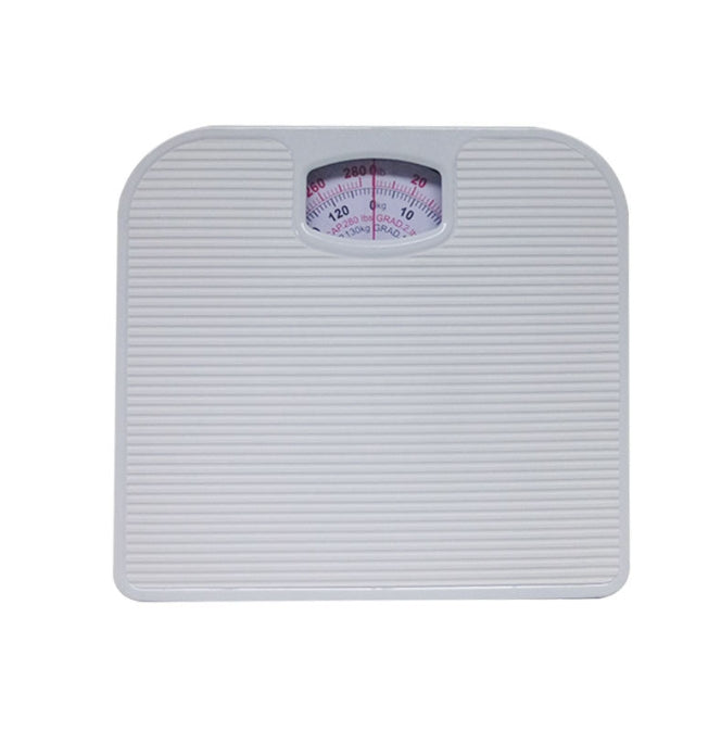 White Classic Mechanical Bathroom Scale Battery Free Analog Body Weight With Non Slip Platform Bathroom Scales