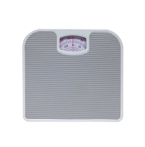 Light Gray Classic Mechanical Bathroom Scale Battery Free Analog Body Weight With Non Slip Platform Bathroom Scales