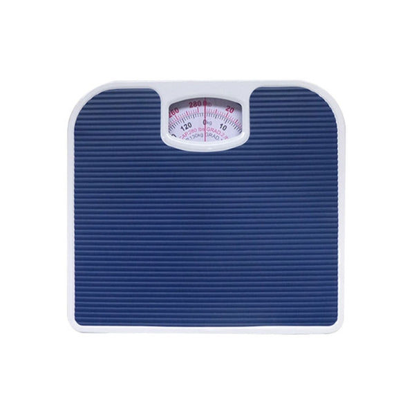 Blue Classic Mechanical Bathroom Scale Battery Free Analog Body Weight With Non Slip Platform Bathroom Scales