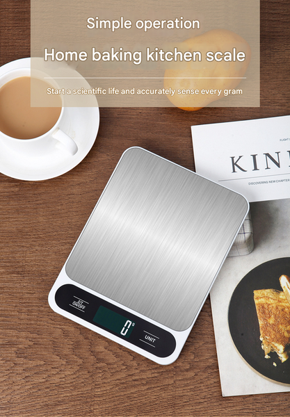 White Slim Digital Kitchen Scale High Precision Stainless Steel Food For Baking & Cooking(5Kg) Kitchen Scales