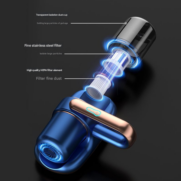 Blue Powerful Cordless Uv Dust Mite Vacuum 13000Pa Handheld Cleaner With Hepa Filtration Vacuum Cleaners