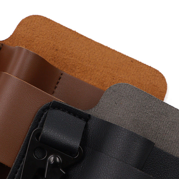 2 Piece Brown Outdoor Edc Tactical Tool Waist Bag Multi Functional Belt Storage Pouch With Flashlight Copper Sleeve And Survival Knife Holder Bags