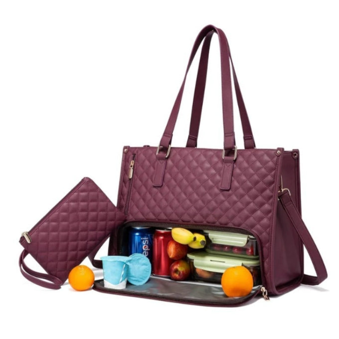 Wine Red Insulated Lunch Bag And Laptop Cooler Perfect For Keeping Food Fresh Lunchboxes
