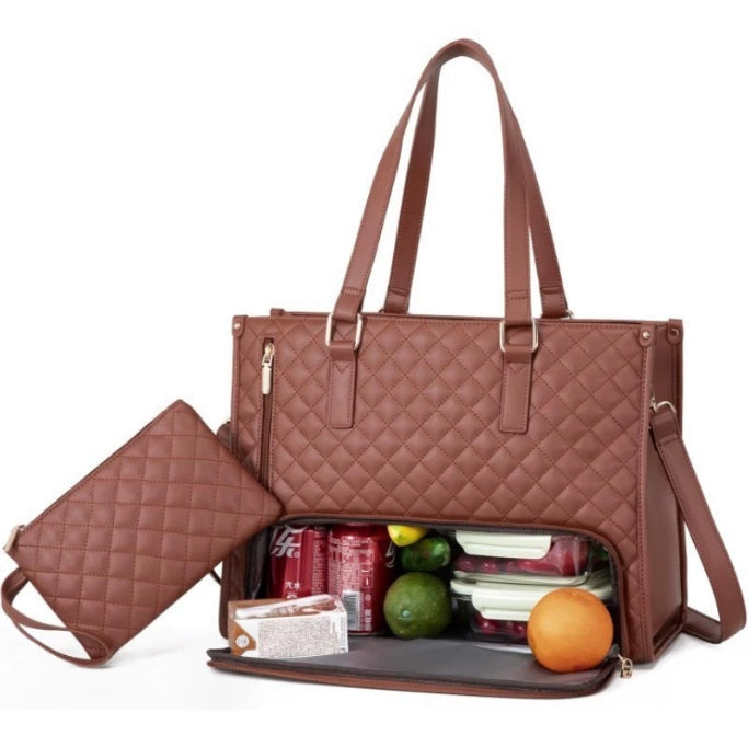 Brown Insulated Lunch Bag And Laptop Cooler Perfect For Keeping Food Fresh Lunchboxes