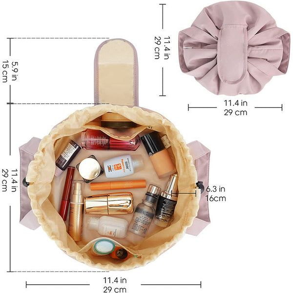 Pink New Large Capacity Portable Drawstring Makeup Bag Travel Toiletry With Fashionable Cosmetic Brush Storage Makeup Bags & Cases