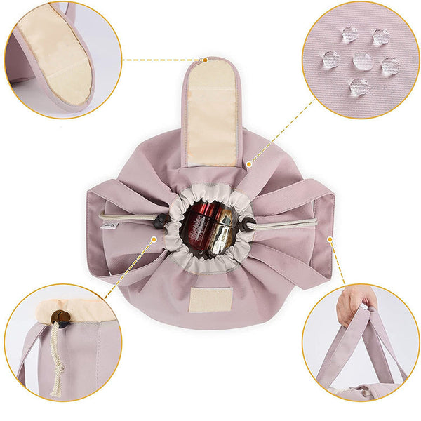 Blue New Large Capacity Portable Drawstring Makeup Bag Travel Toiletry With Fashionable Cosmetic Brush Storage Makeup Bags & Cases