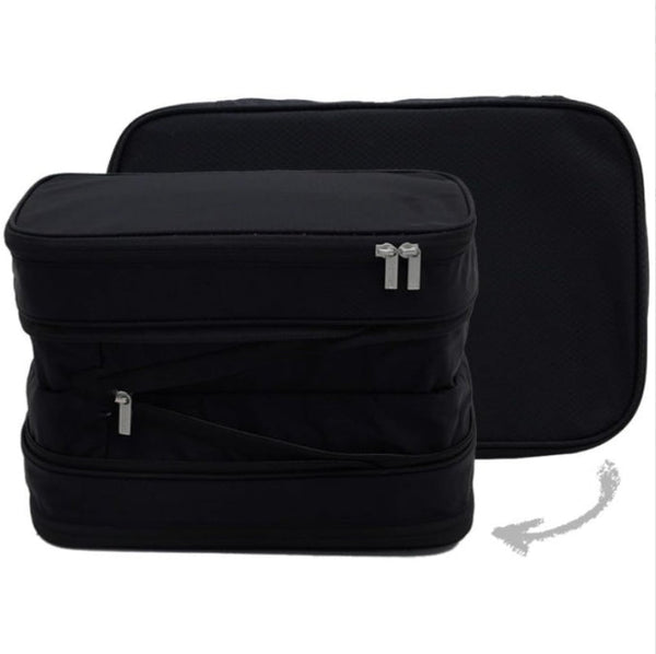 Black Durable Double Zipper Expandable Water Resistant Thick And Thin Clothing Storage Bag Size 40*30*15Cm Storage Bags