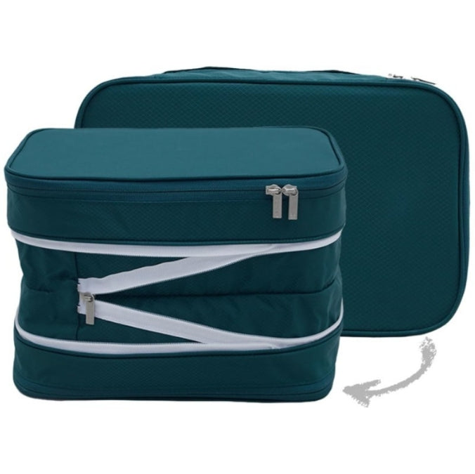 Green Durable Double Zipper Expandable Water Resistant Thick And Thin Clothing Storage Bag Size 40*30*15Cm Storage Bags