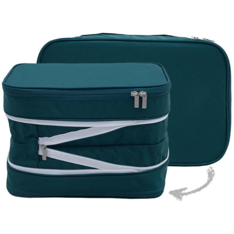 Green Durable Double Zipper Expandable Water Resistant Thick And Thin Clothing Storage Bag Size 40*30*15Cm Storage Bags