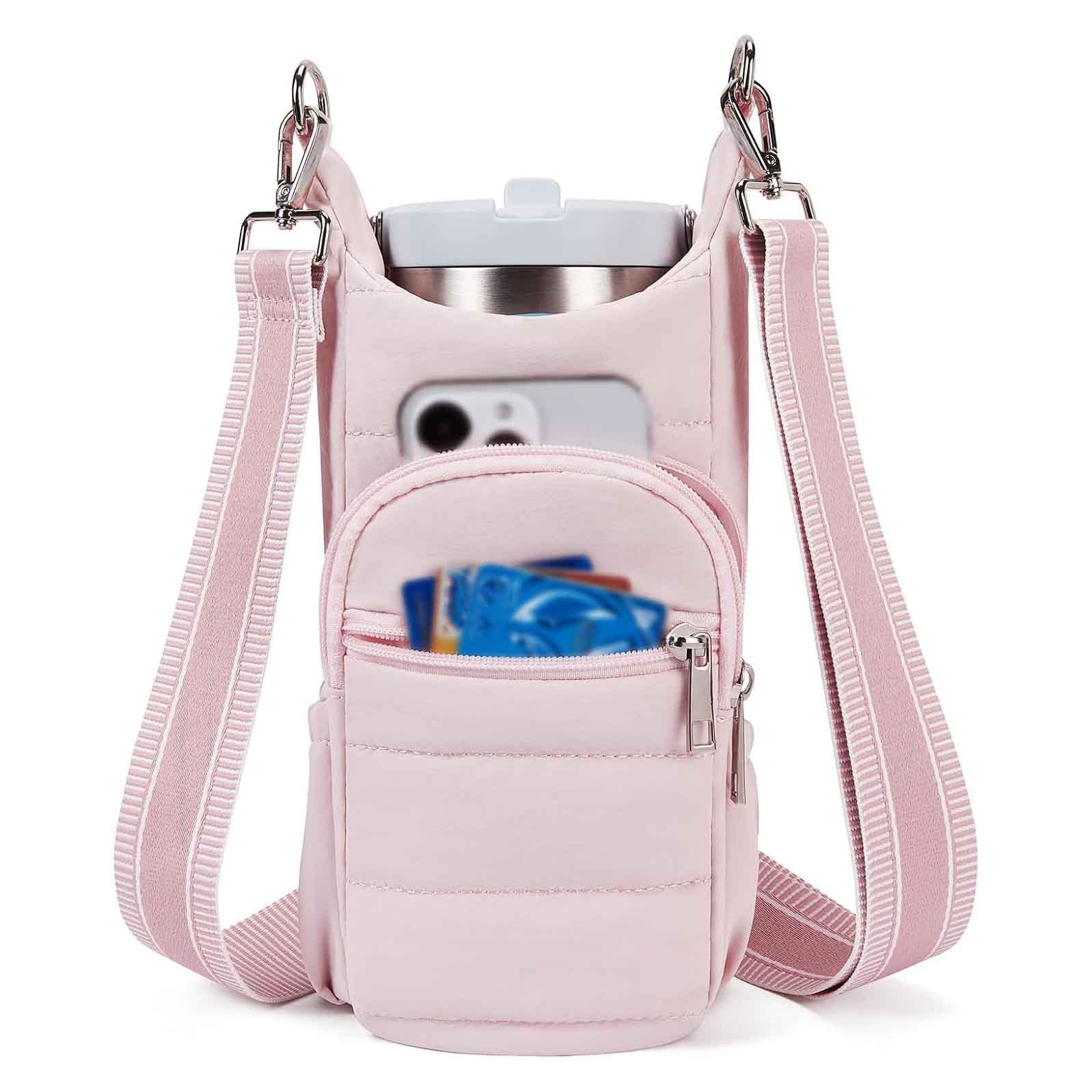 Pink Women's Crossbody Water Bottle Bag Perfect For Hiking And Cycling Waist Packs & Bags