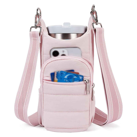 Pink Women's Crossbody Water Bottle Bag Perfect For Hiking And Cycling Waist Packs & Bags