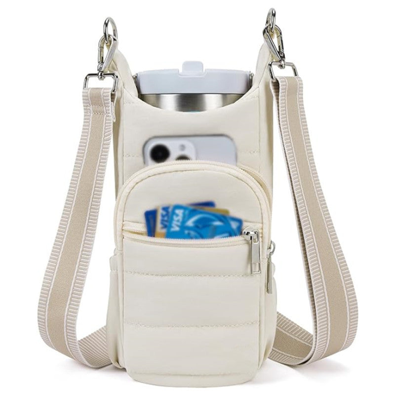 White Womens Crossbody Water Bottle Bag Perfect For Hiking And Cycling Waist Packs & Bags