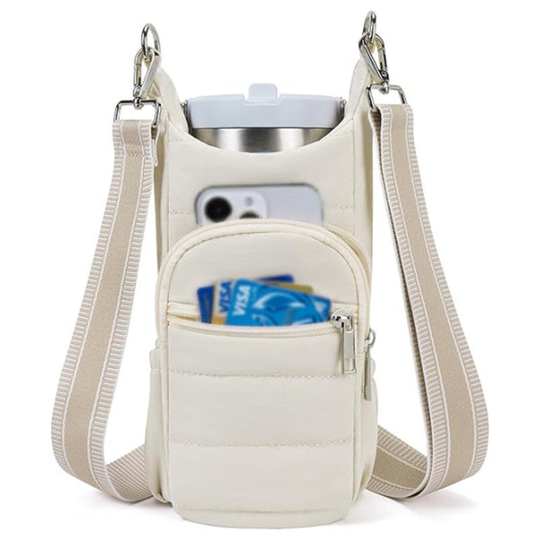White Womens Crossbody Water Bottle Bag Perfect For Hiking And Cycling Waist Packs & Bags