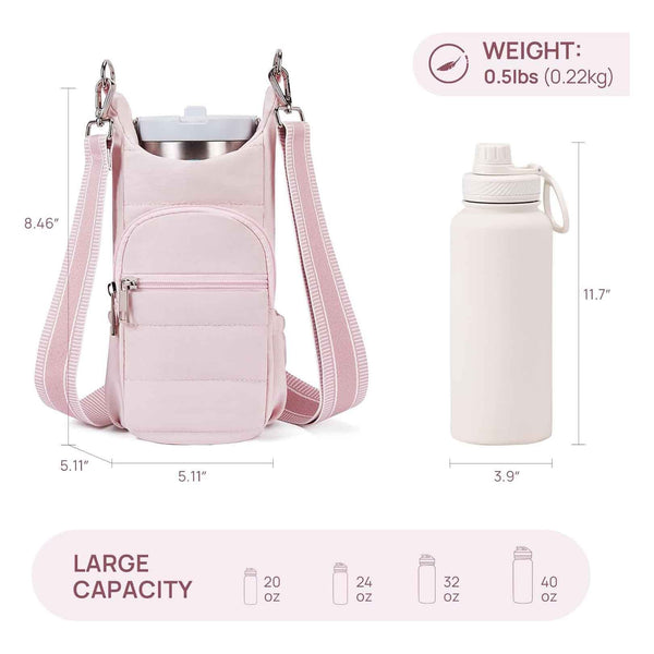 White Womens Crossbody Water Bottle Bag Perfect For Hiking And Cycling Waist Packs & Bags