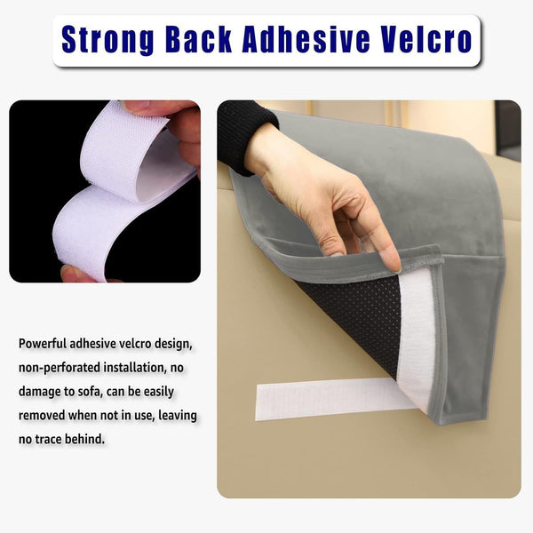 Grey New Fashion Velvet Recliner Headrest With Anti Slip Base Adjustable Neck Support Car Pillow Headrests