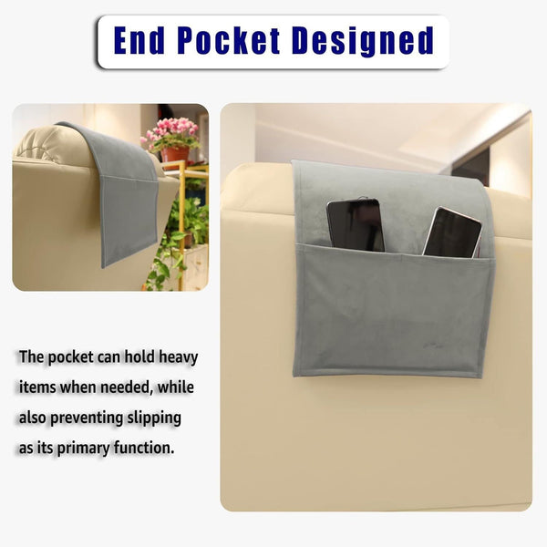 Grey New Fashion Velvet Recliner Headrest With Anti Slip Base Adjustable Neck Support Car Pillow Headrests