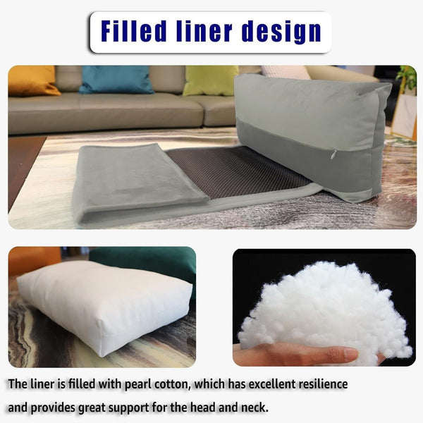 Black New Fashion Velvet Recliner Headrest With Anti Slip Base Adjustable Neck Support Car Pillow Headrests