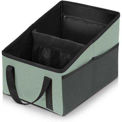 3 Piece Green Car Trunk Storage Box Large Capacity Oxford Cloth Foldable Seat Organizer Car Organisers