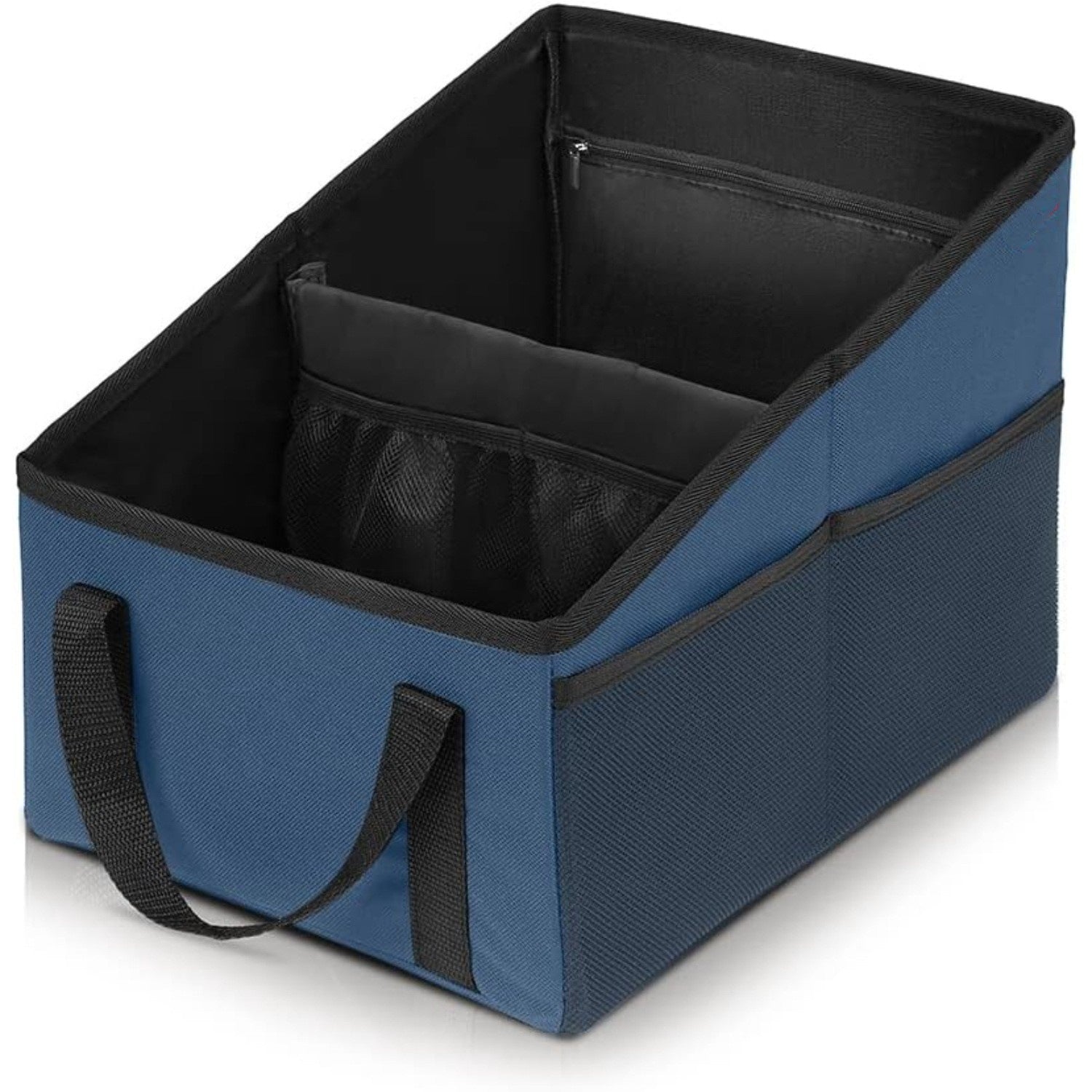 3 Piece Blue Car Trunk Storage Box Large Capacity Oxford Cloth Foldable Seat Organizer Car Organisers