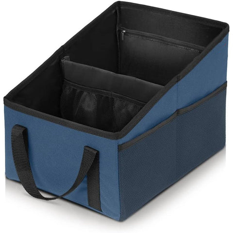 3 Piece Blue Car Trunk Storage Box Large Capacity Oxford Cloth Foldable Seat Organizer Car Organisers