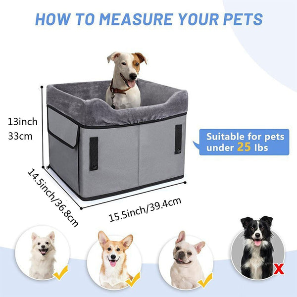 Grey Car Pet Pad Portable Dog Booster Seat For Safe And Comfortable Travel Pet Transport