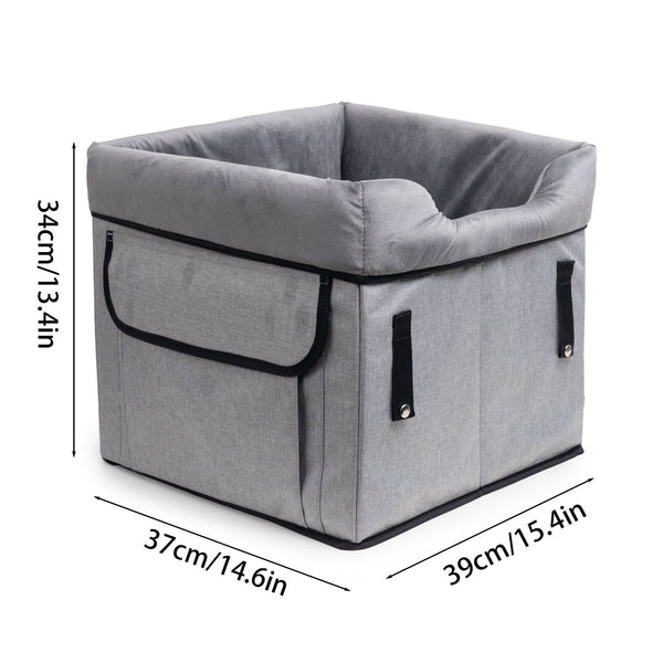 Grey Car Pet Pad Portable Dog Booster Seat For Safe And Comfortable Travel Pet Transport