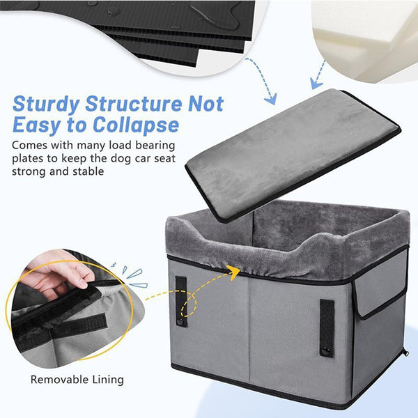 Black Car Pet Pad Portable Dog Booster Seat For Safe And Comfortable Travel Pet Transport