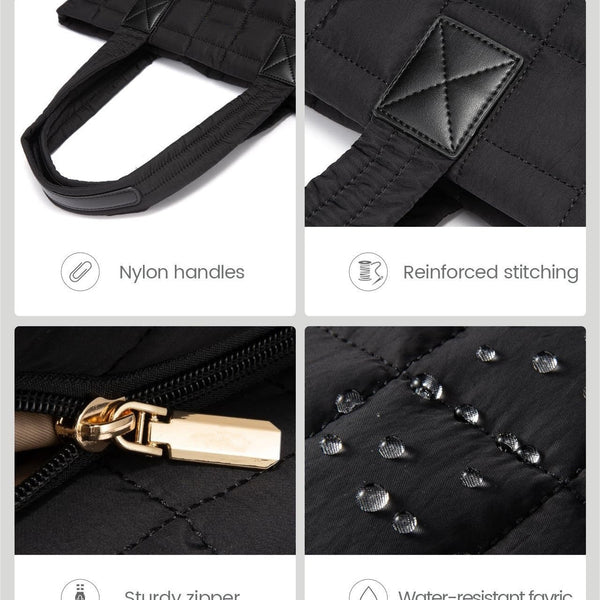 Black New Large Capacity Tote Bag Fashionable Quilted Women's Shoulder And Laptop Women's Bags & Handbags