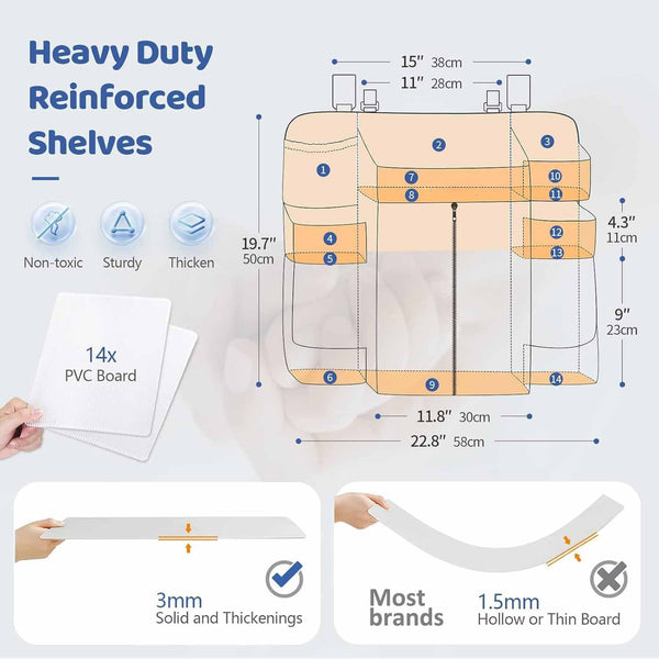 Beige Foldable Little One Crib Storage Hanging Bag Large Capacity Organizer For Cribs And Changing Tables Crib Organisers