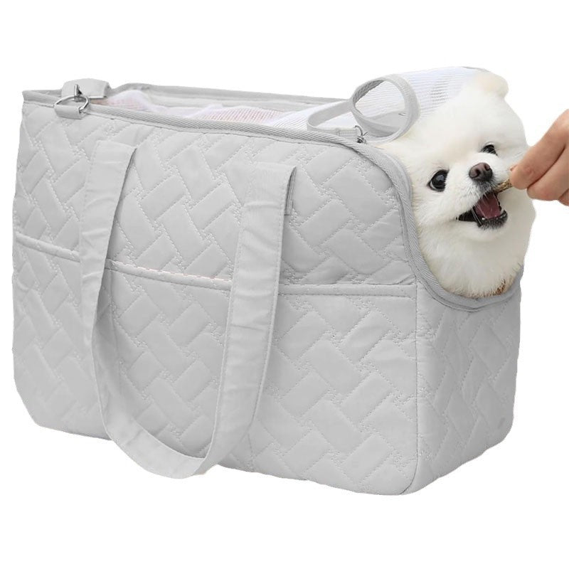Grey Fashionable Pet Carrier Bag Stylish Handbag For Cats And Small Dogs Pet Transport