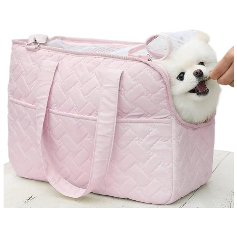 Pink Fashionable Pet Carrier Bag Stylish Handbag For Cats And Small Dogs Pet Transport