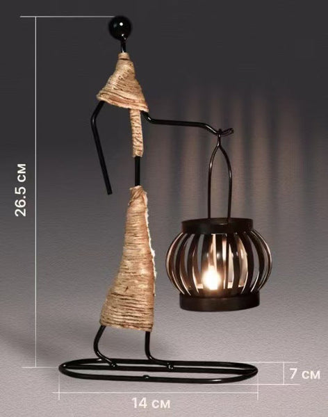 Creative Iron Girl Candle Holder For Nordic Restaurant Table Decorations And Bar Counter Accessories(Style A) Candle Holders & Accessories