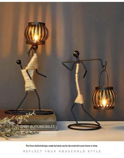 Creative Iron Girl Candle Holder For Nordic Restaurant Table Decorations And Bar Counter Accessories(Style A) Candle Holders & Accessories