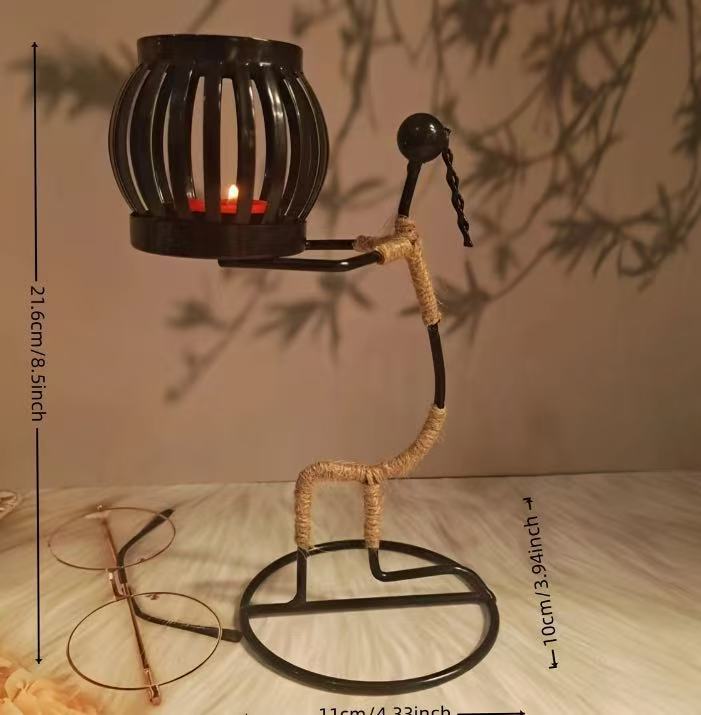 Creative Iron Girl Candle Holder For Nordic Restaurant Table Decorations And Bar Counter Accessories(Style G) Candle Holders & Accessories