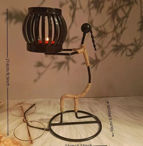 Creative Iron Girl Candle Holder For Nordic Restaurant Table Decorations And Bar Counter Accessories(Style G) Candle Holders & Accessories