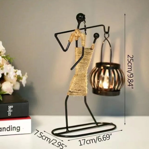Creative Iron Girl Candle Holder For Nordic Restaurant Table Decorations And Bar Counter Accessories(Style C) Candle Holders & Accessories
